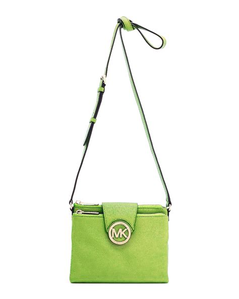 michael kors black and lime green backpack|Michael Kors green crossbody bag.